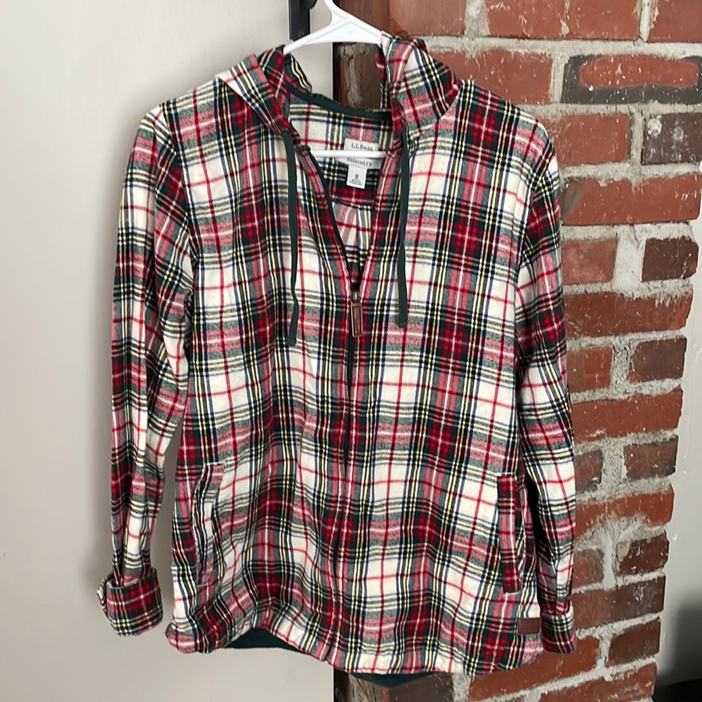 Full Zip Plaid LL Bean Sweatshirt
